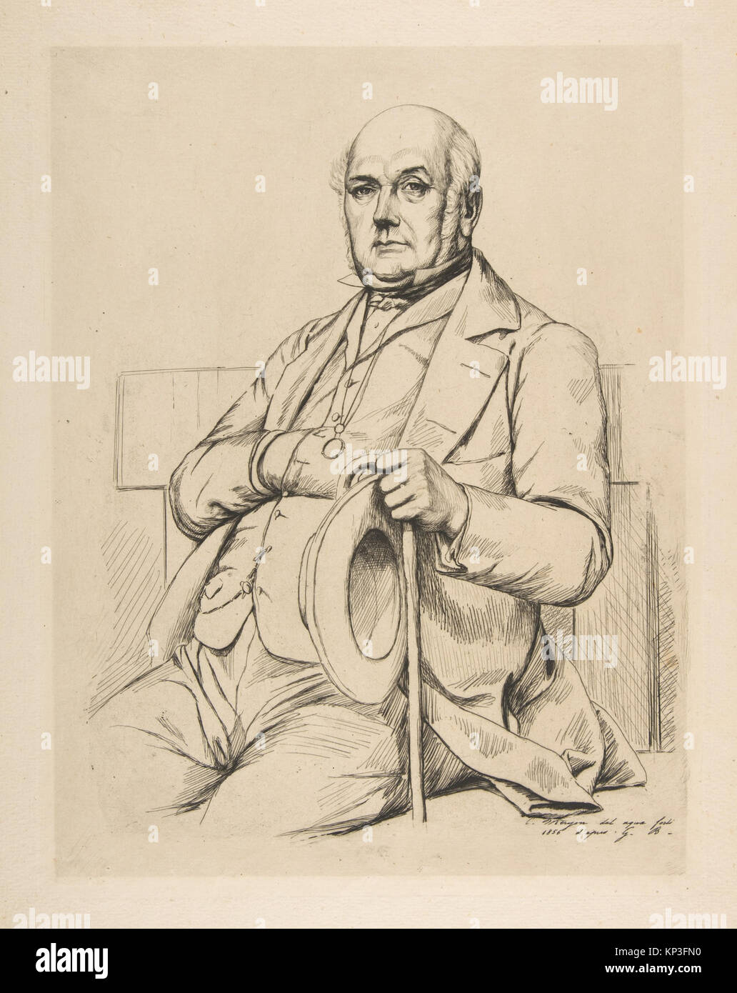 Casimiro le conte, dopo Boulanger incontrato DP813238 377896 Artista: Charles Meryon, francese, 1821?1868, Artista: Dopo Gustave Boulanger, francese, Parigi 1824?1888 Parigi, Casimiro le conte, dopo Boulanger, 1856, incisione su carta vergata, Piastra: 13 7/8 x 10 1/16 in. (35,2 x 25,6 cm). Il Metropolitan Museum of Art di New York. Fondo Rogers, 1919 (19.14.1) Foto Stock