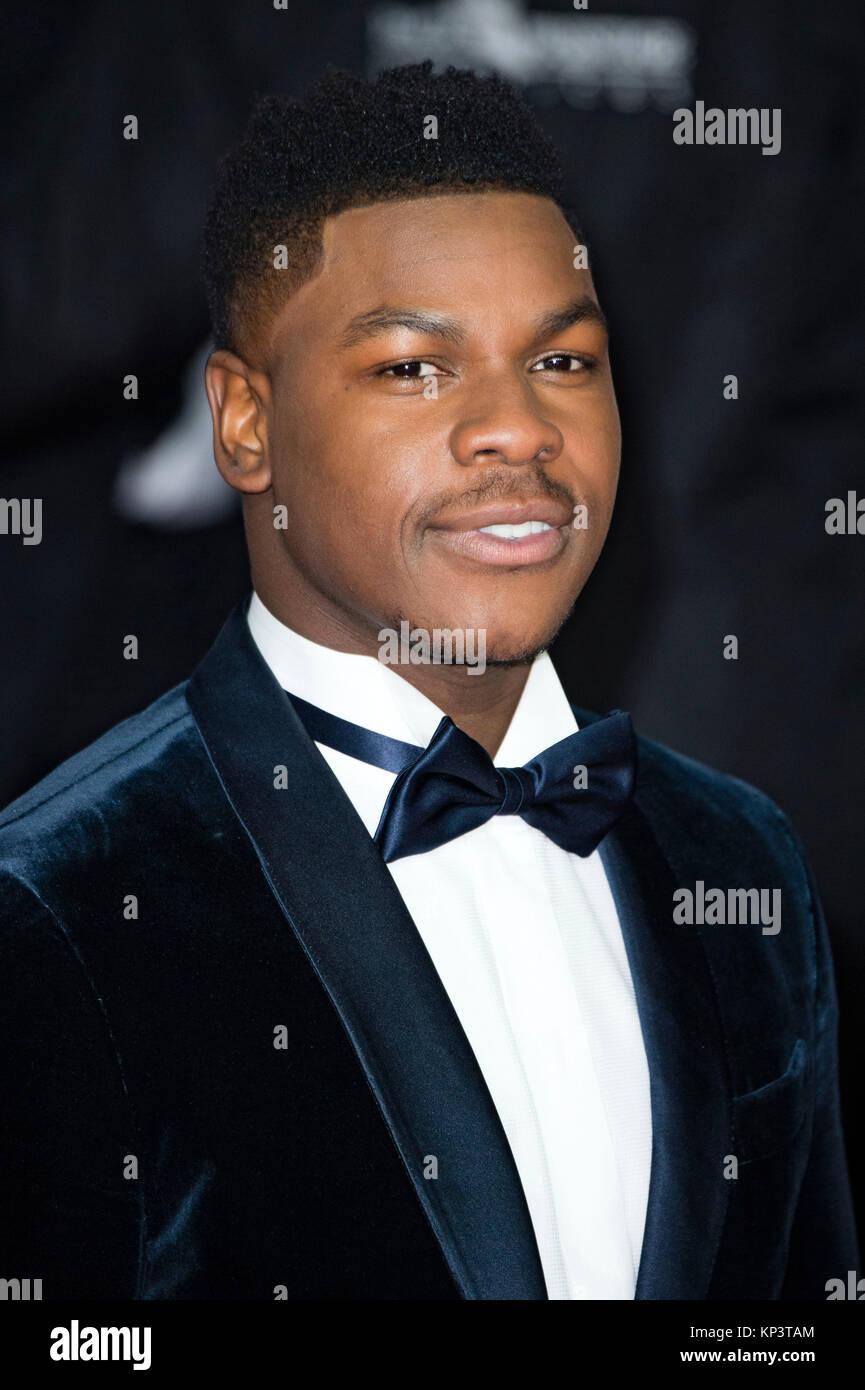 John Boyega assiste la "Star Wars: ultimi Jedi' premiere europeo al Royal Albert Hall il 12 dicembre 2017 a Londra, Gran Bretagna. Foto Stock