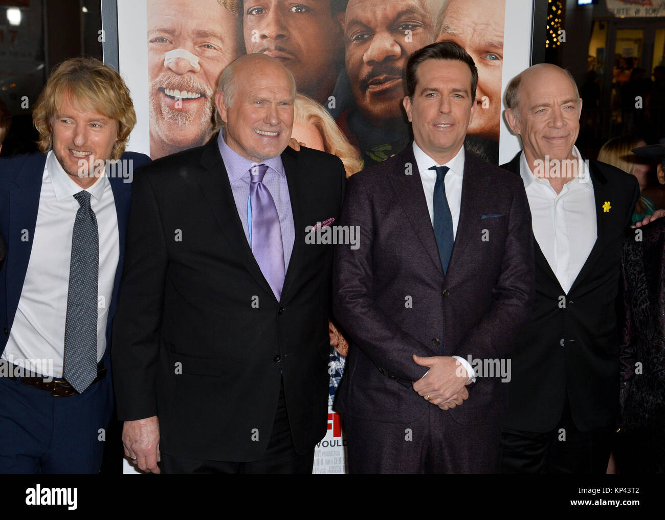 Los Angeles, Stati Uniti d'America. Xiii Dec, 2017. Owen Wilson, Ed Helms, Terry Bradshaw & J.K. Simmons alla prima mondiale di "Padre figure" presso la leva TCL Chinese Theatre, Hollywood Credito: Sarah Stewart/Alamy Live News Foto Stock