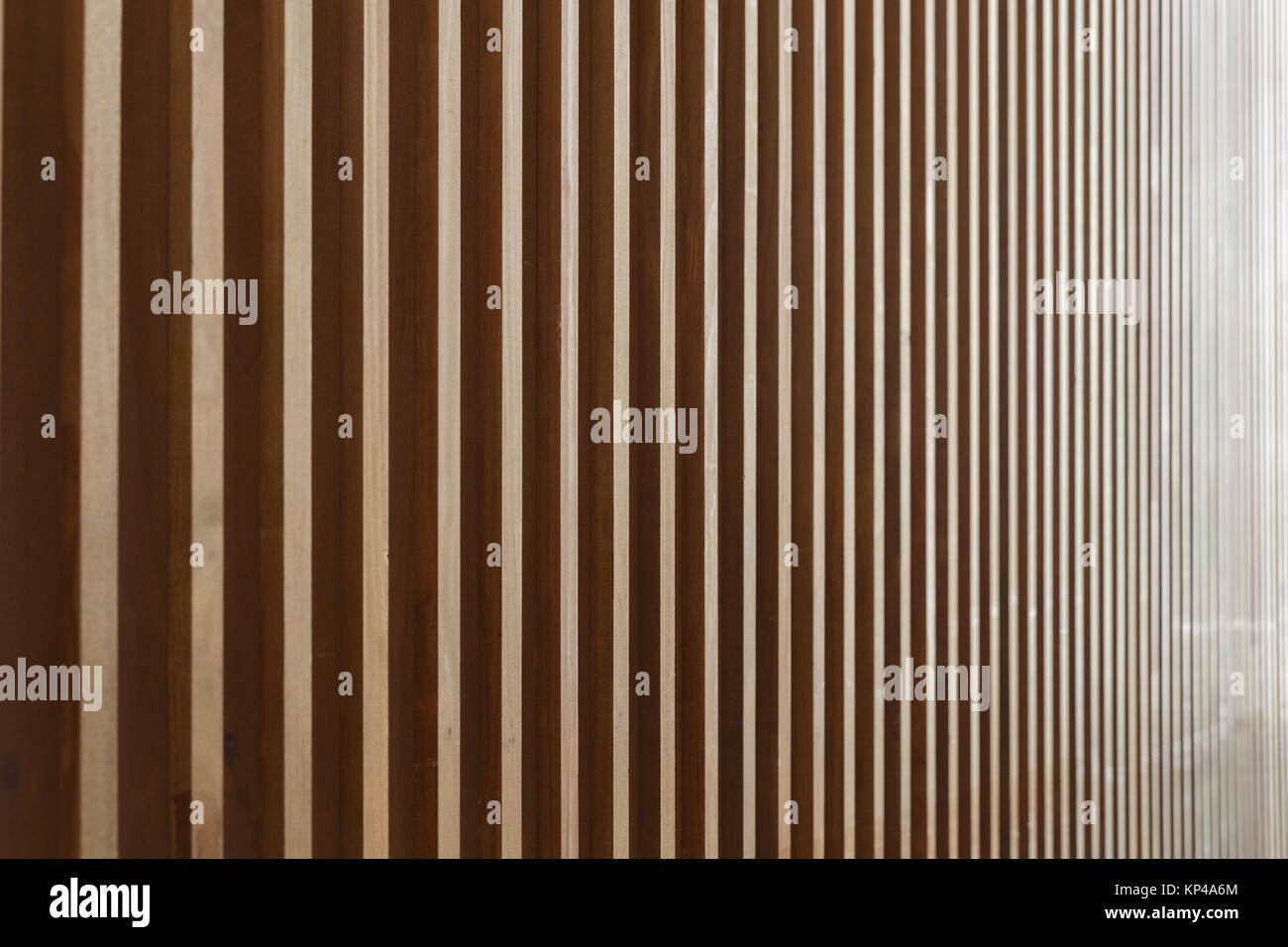 Close up dettaglio del montante di listelli di legno Foto Stock
