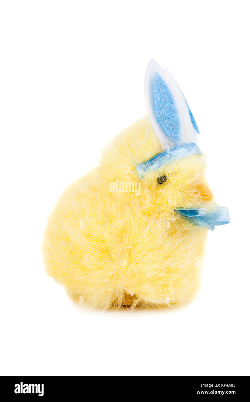 Pulcino di pasqua con orecchie di coniglietto Foto Stock