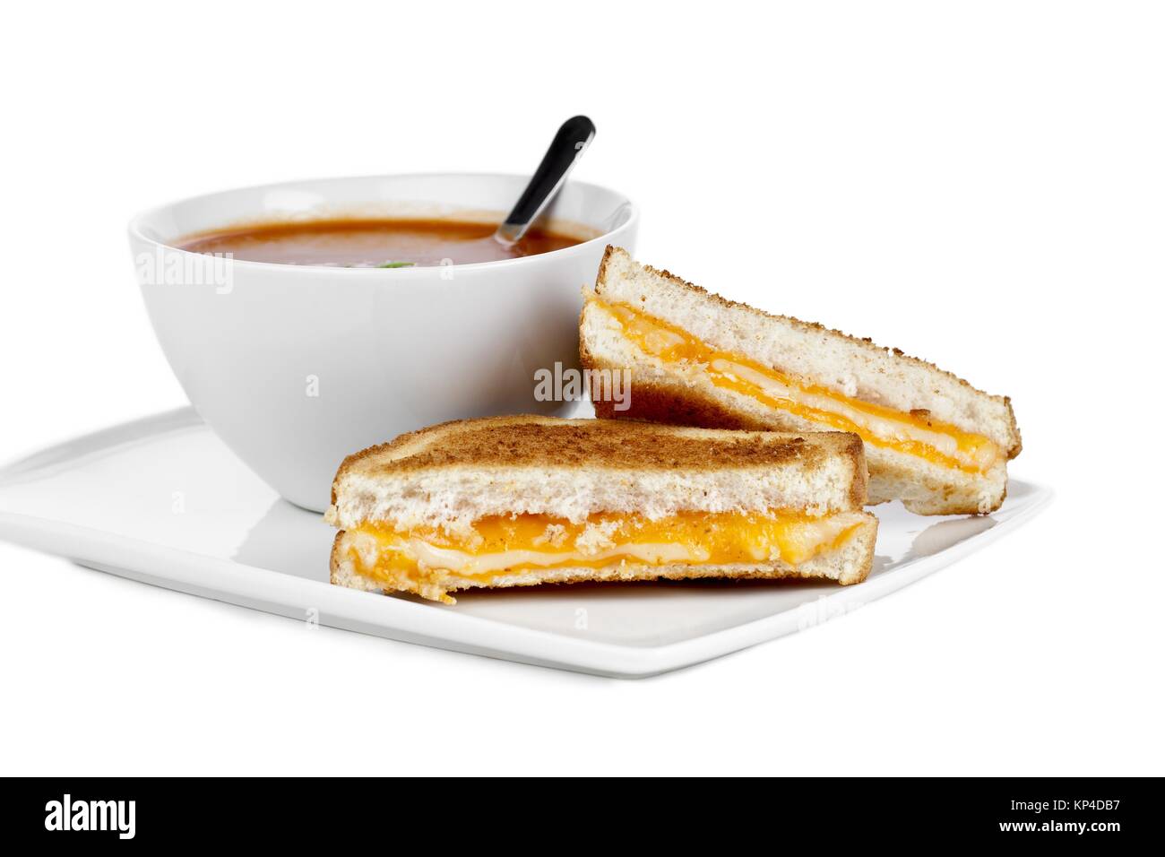 La colazione panino e la minestra Foto Stock