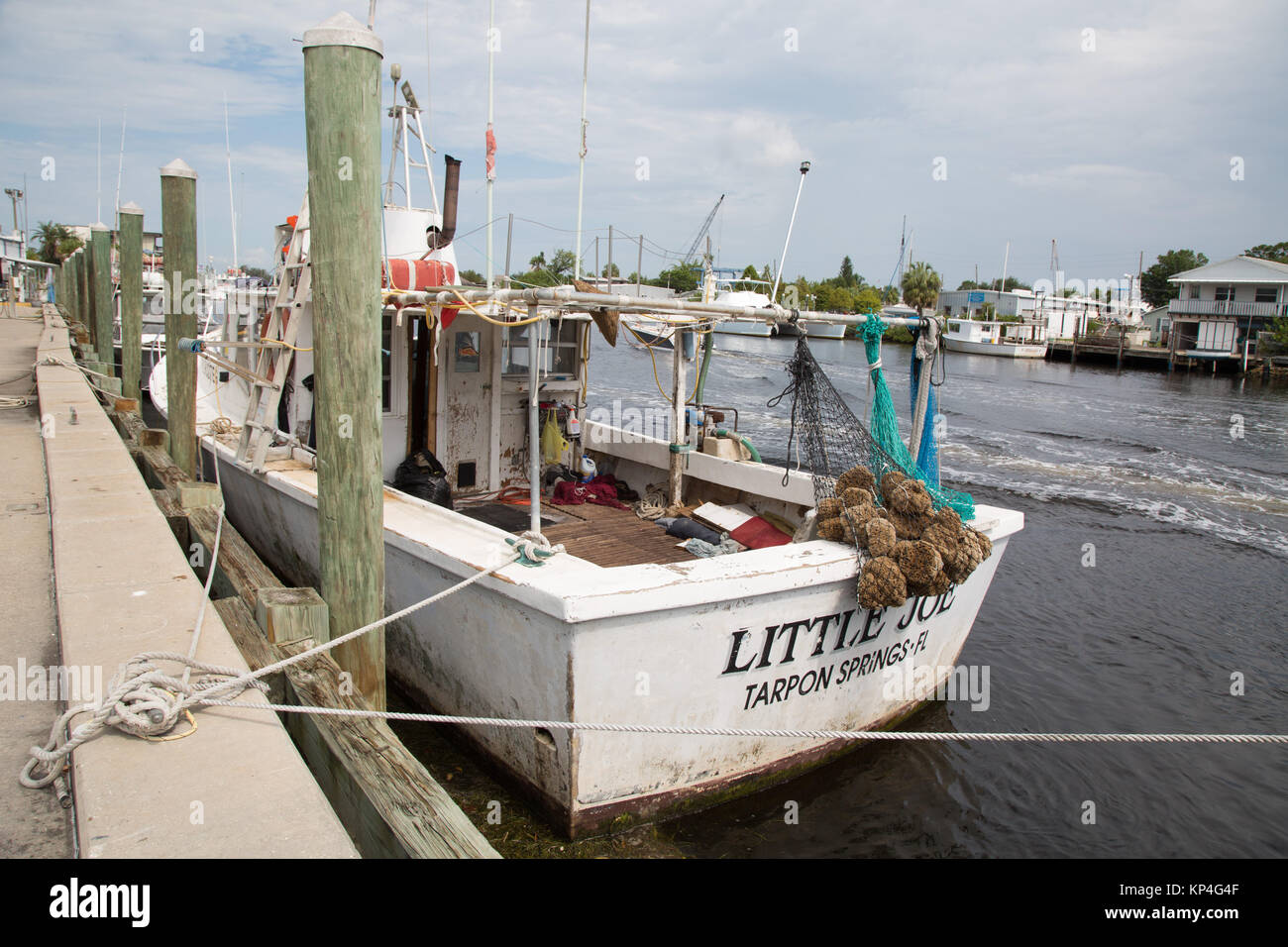 Spugna storico molo di Tarpon Springs, in Florida Foto Stock