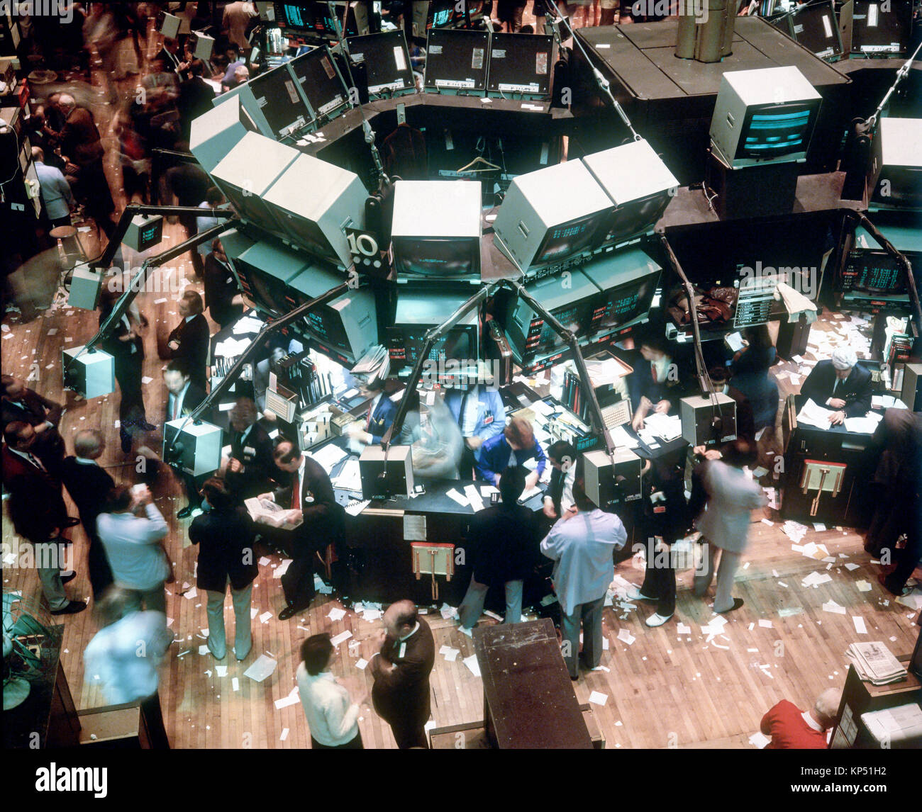 Maggio 1982,New York,NYSE,Stock Exchange interno,trading floor panoramica,il quartiere finanziario,Manhattan,New York City, NY,NYC,USA, Foto Stock