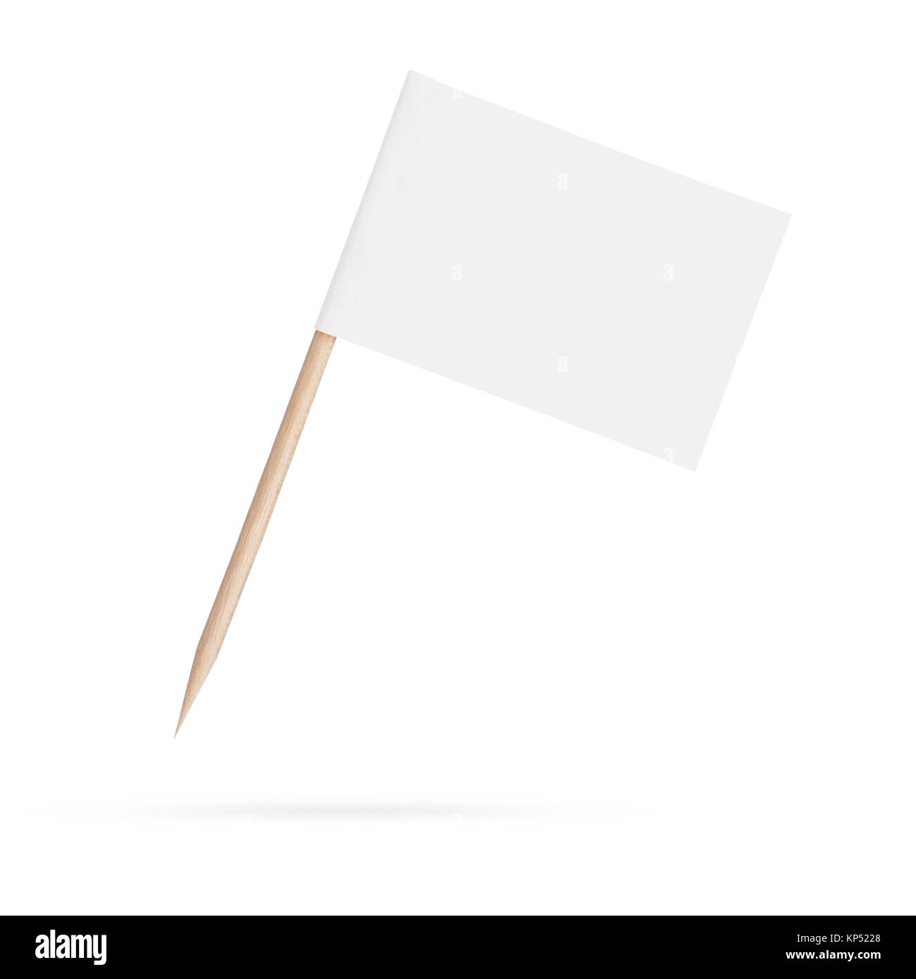 Blank white flag.isolati su sfondo bianco Foto Stock