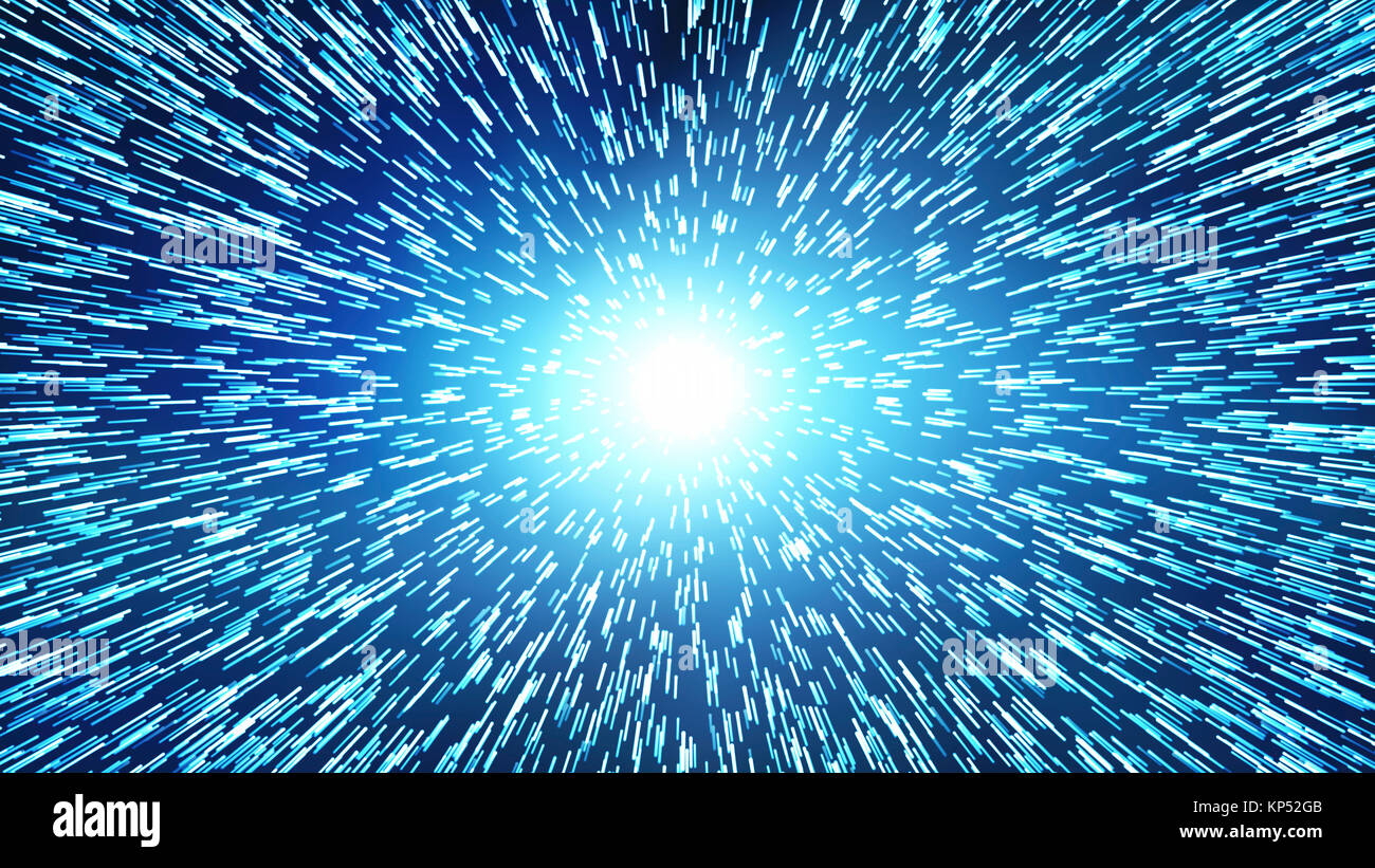 Interstellare. tempo di viaggio e hyper jump nello spazio. Singularity, onde gravitazionali e lo spacetime concept. Foto Stock