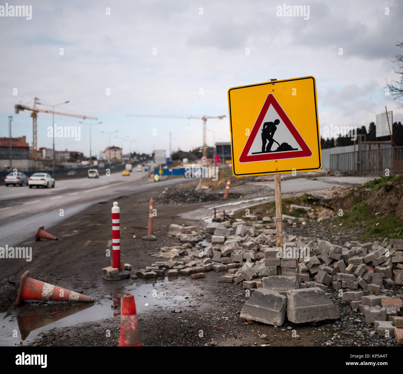 Costruzione di strada cantare Foto Stock