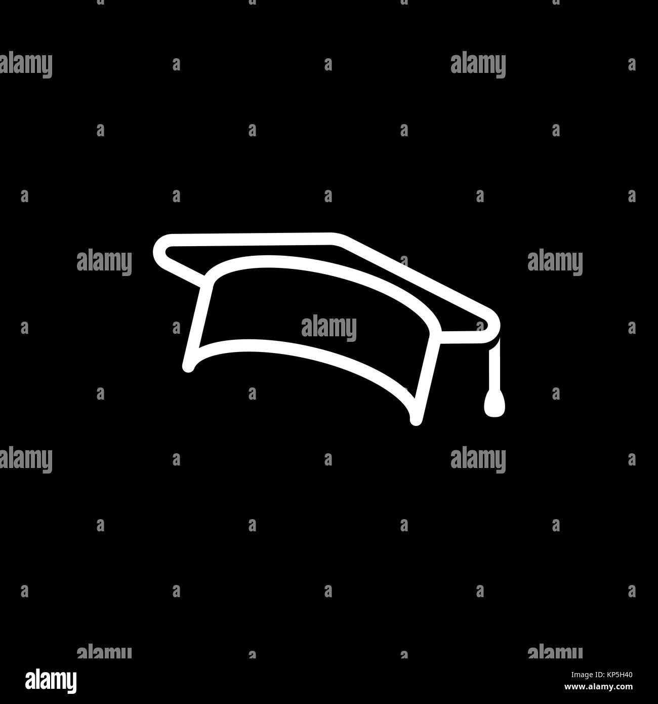 Istruzione, graduazione cap/hat icona vettore semplice illustrazione. Illustrazione Vettoriale