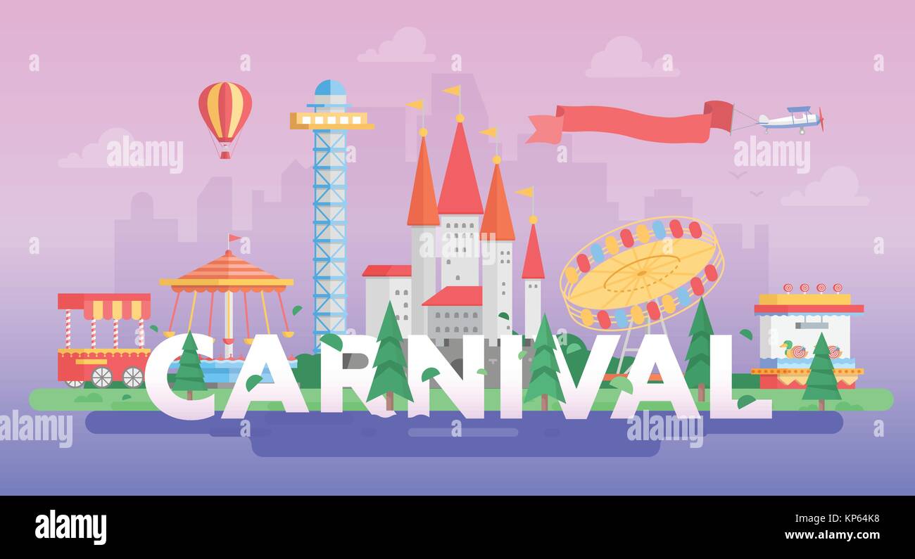 Carnevale - moderno vettore illustrazione banner Illustrazione Vettoriale