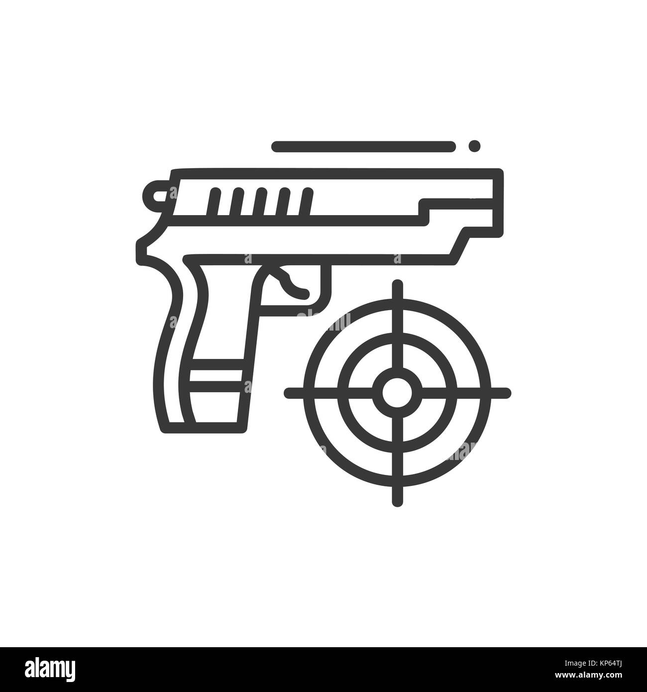 Shooter - Progettazione di linea singola icona isolato Illustrazione Vettoriale