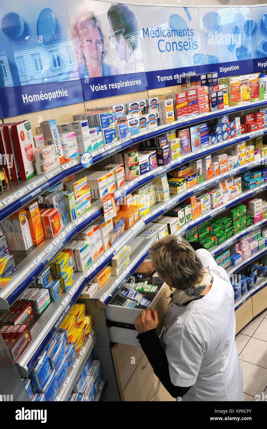 Farmaco su SELF SERVICE Foto Stock