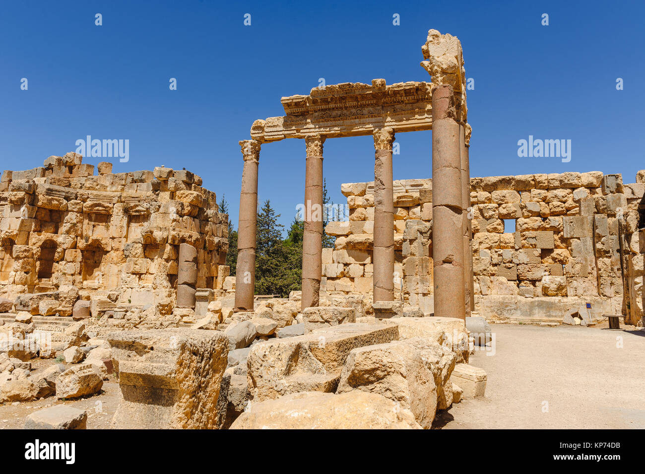 Baalbek antica città in Libano. Foto Stock