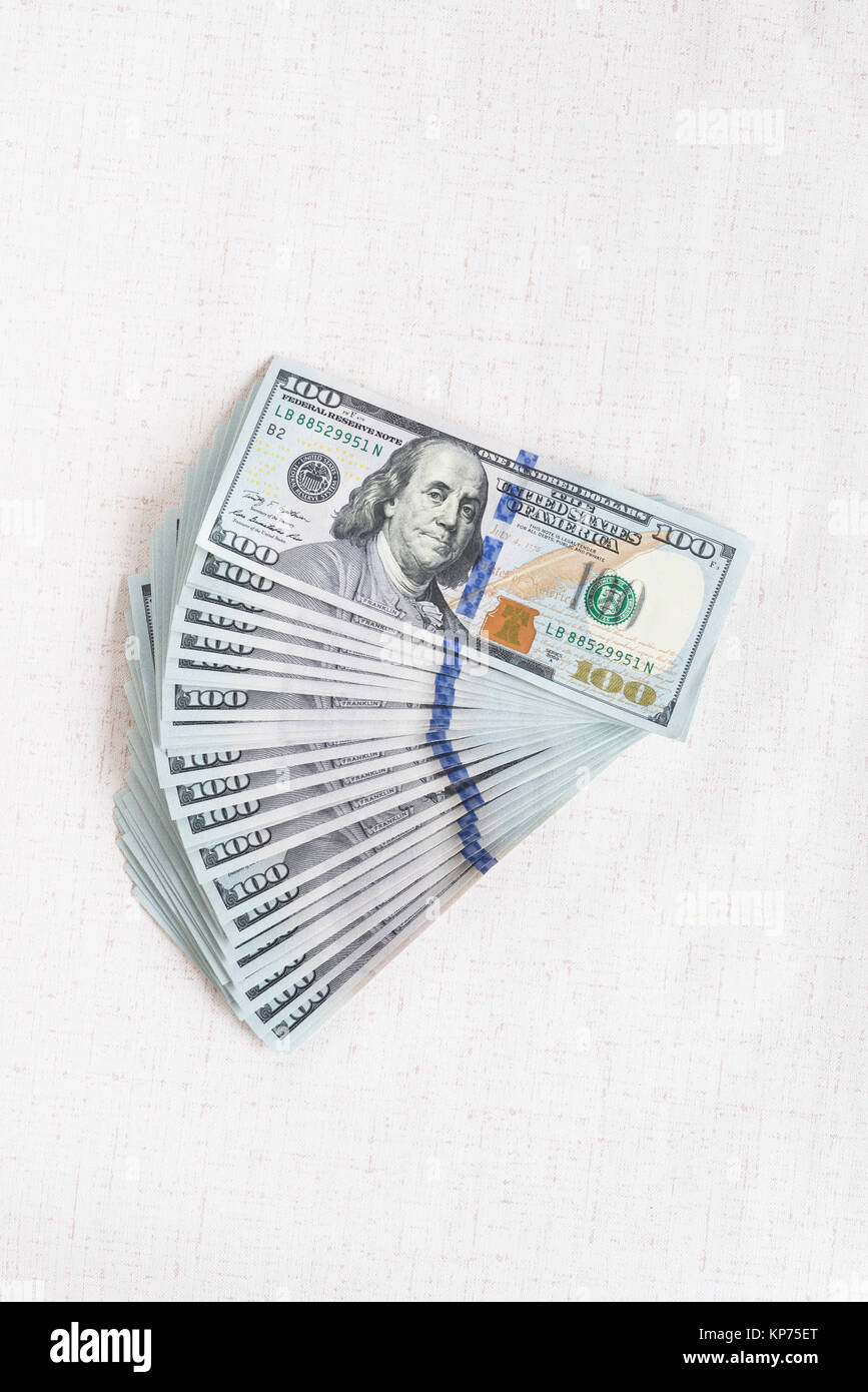 100 US Dollar Bills Foto Stock