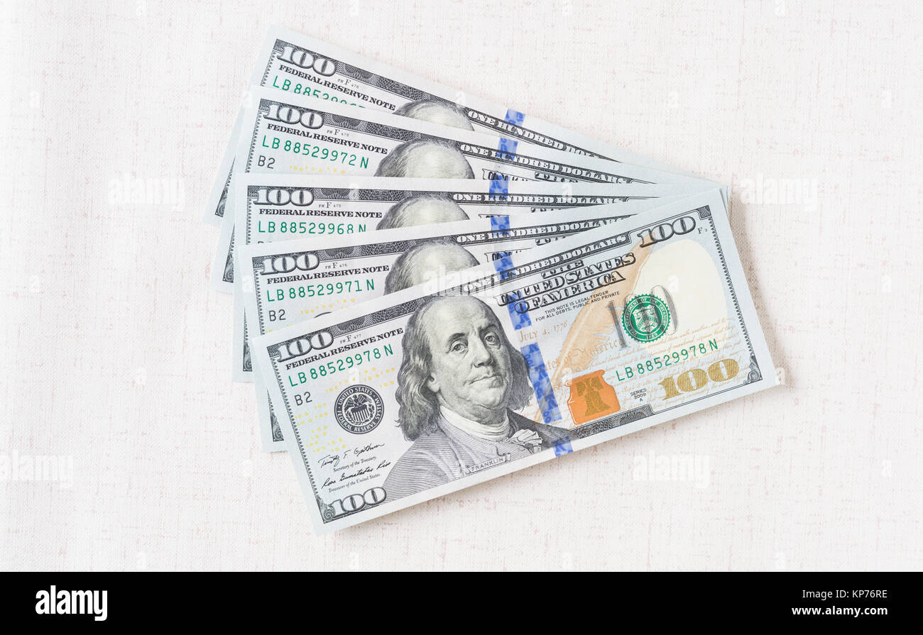 100 US Dollar Bills Foto Stock