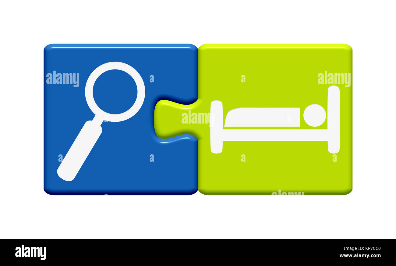 Puzzle ricerca hotel camere Foto Stock