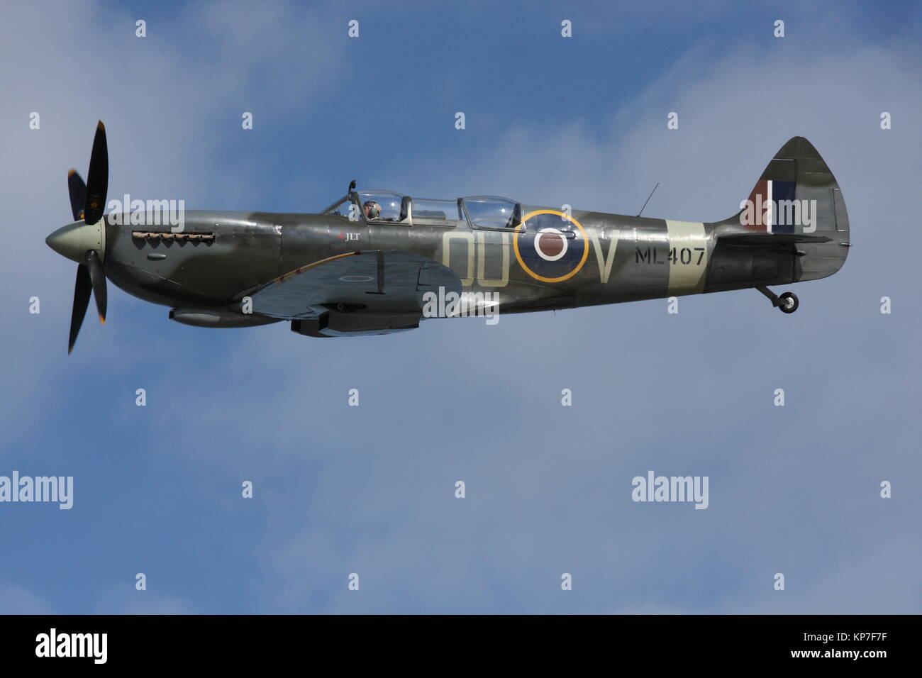 Spitfire una guerra mondiale due aereo da combattimento, che ha difeso la Gran Bretagna Foto Stock