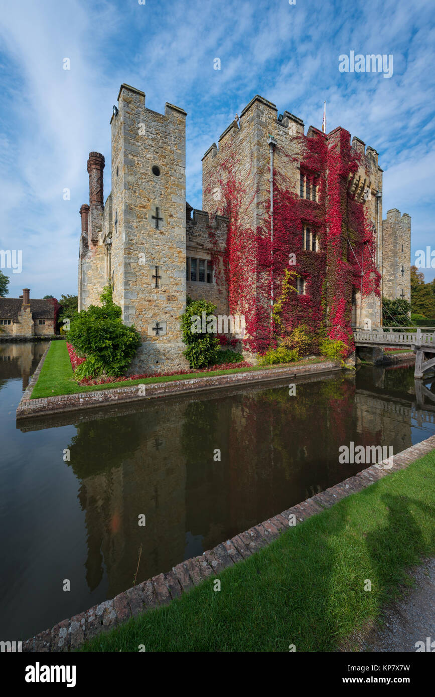 Il castello di Hever Castle vicino a Edenbridge, la sede della famiglia Boleyn, Kent, Regno Unito Foto Stock