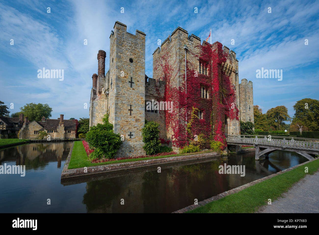 Il castello di Hever Castle vicino a Edenbridge, la sede della famiglia Boleyn, Kent, Regno Unito Foto Stock