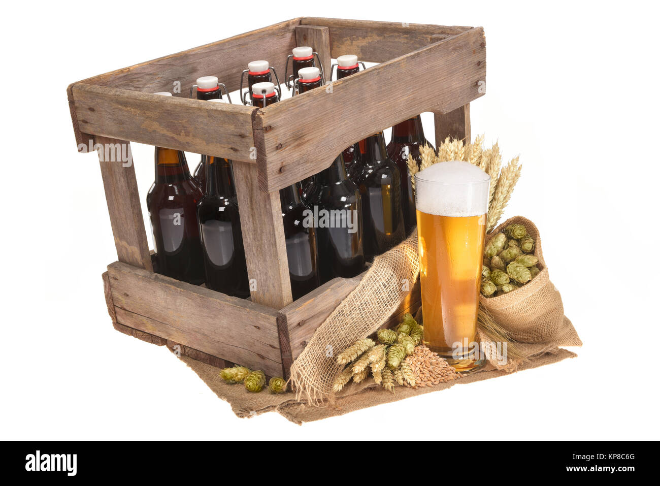 Birreria con bicchiere di birra Foto Stock