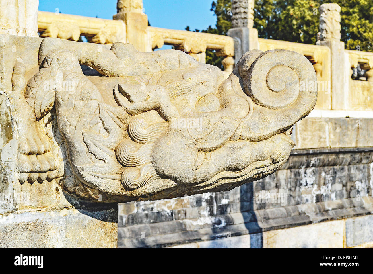 Tempio del Paradiso della pietra ornamentale. Foto Stock