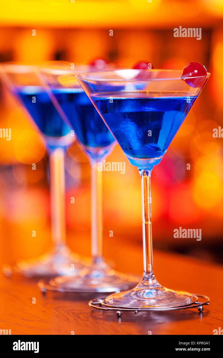 Cocktail Collection - Blue Martini,Cocktail Collection - Blue Martini,Cocktail Collection - Blue Martini,Cocktail Collection - Blue Martini Foto Stock