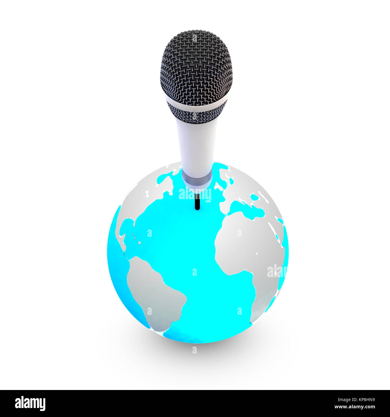Il microfono cattura i messaggi da terrestri. Foto Stock