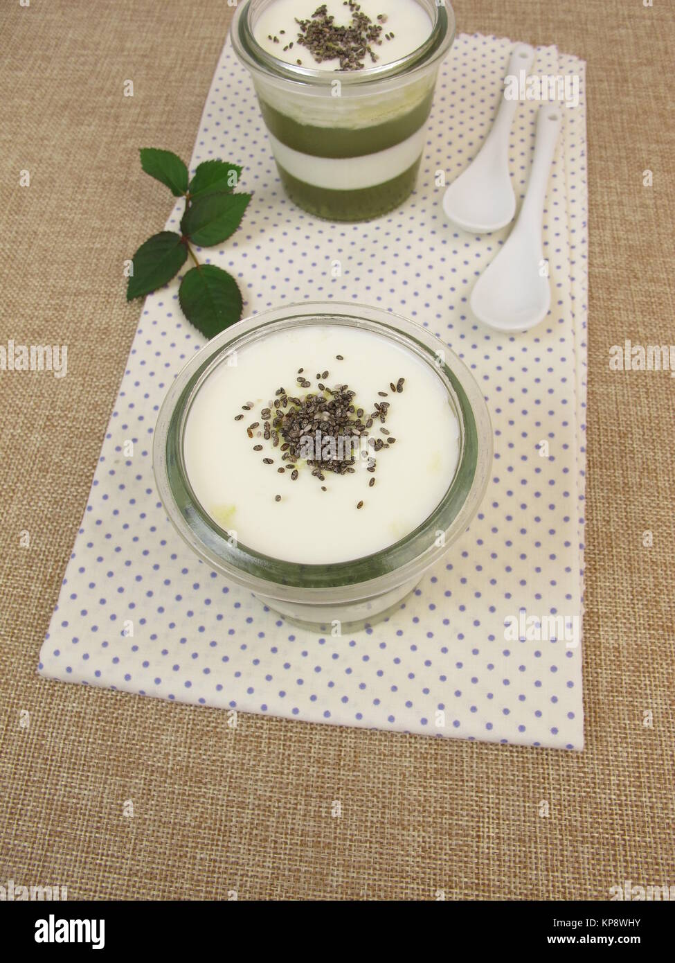 In bellavista frullato verde con matcha,yogurt e chia Foto Stock