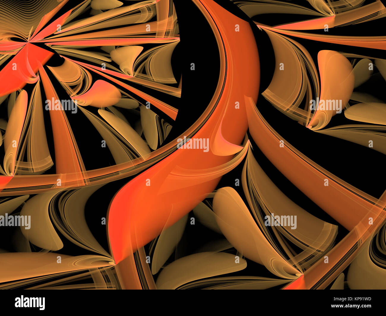 Abstract generati digitalmente giallo e arancione stile tecnologia image Foto Stock