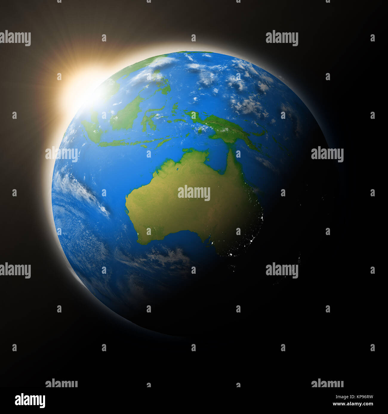 Sun in Australia sul pianeta terra Foto Stock