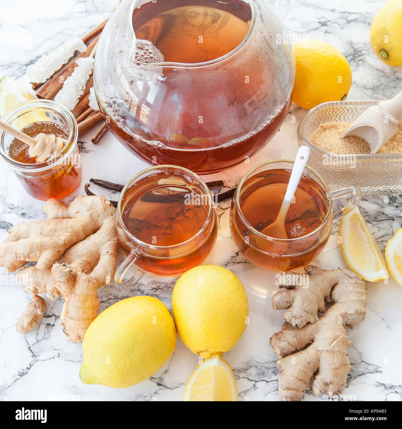 Tè freschi con il limone Foto Stock