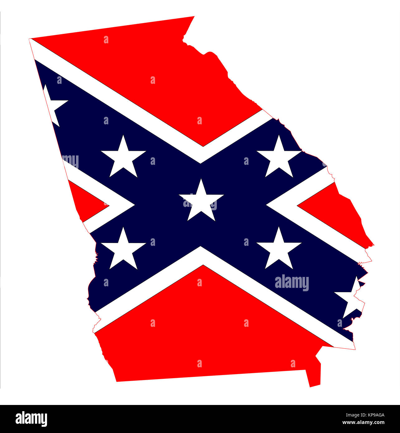 Mappa di Georgia e Bandiera Confederate Foto Stock