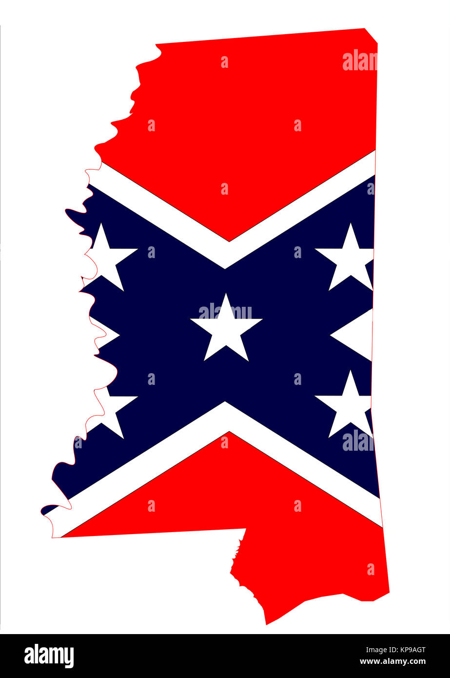 Mappa del Mississippi e Bandiera Confederate Foto Stock