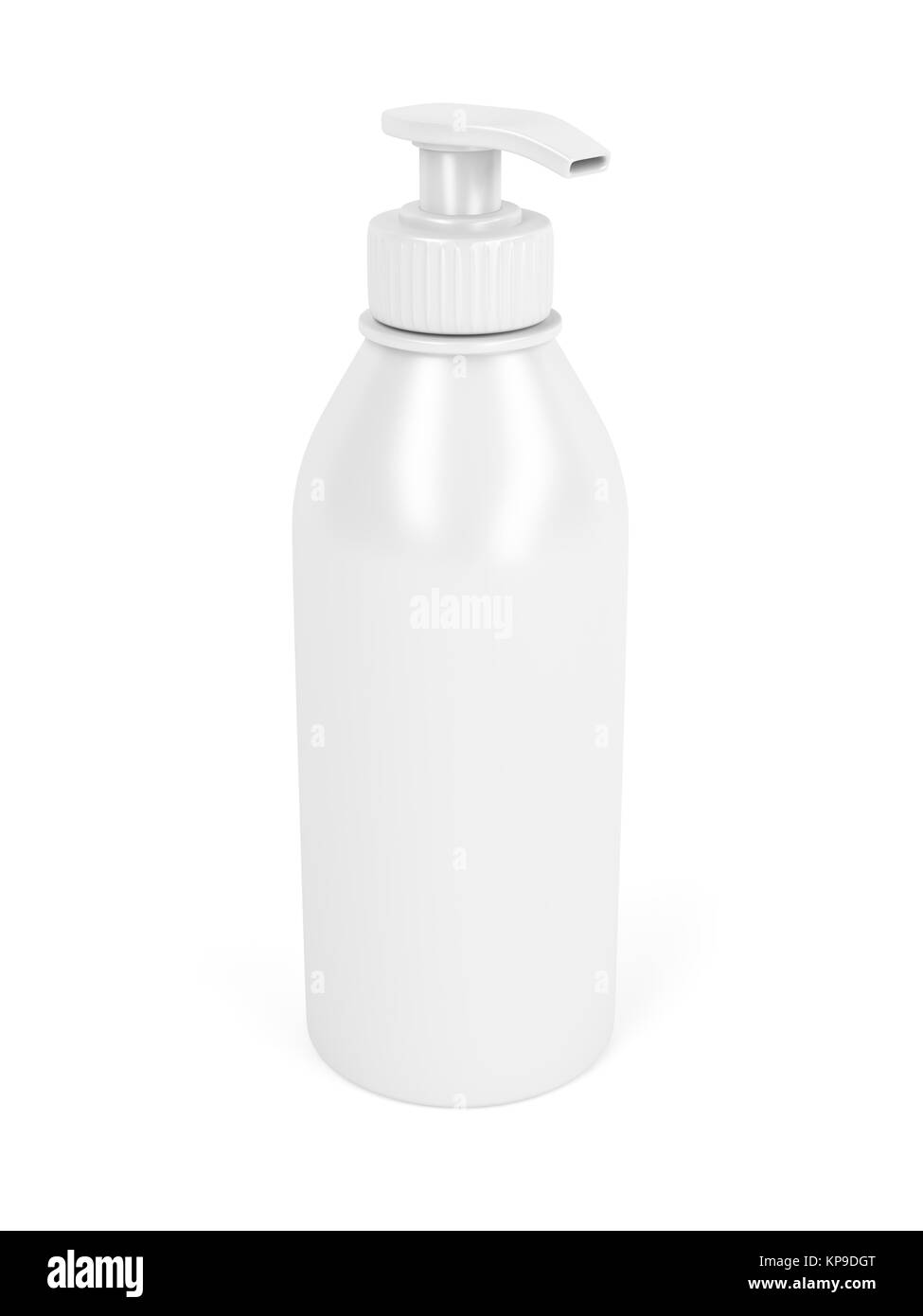 La bottiglia di plastica con pompa Foto Stock