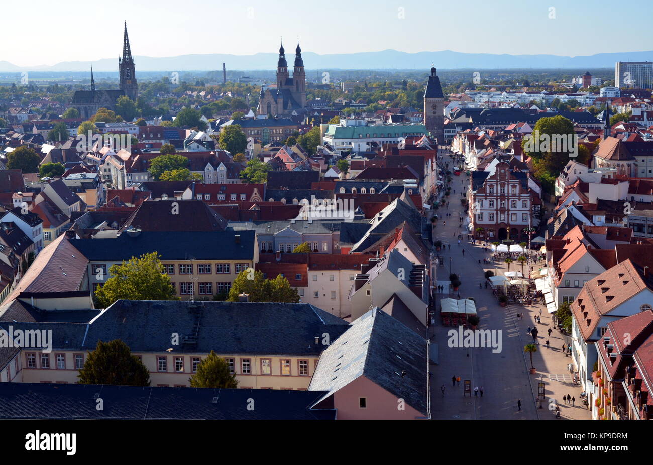 Vista dalla Cattedrale di Speyer della città speyer Foto Stock
