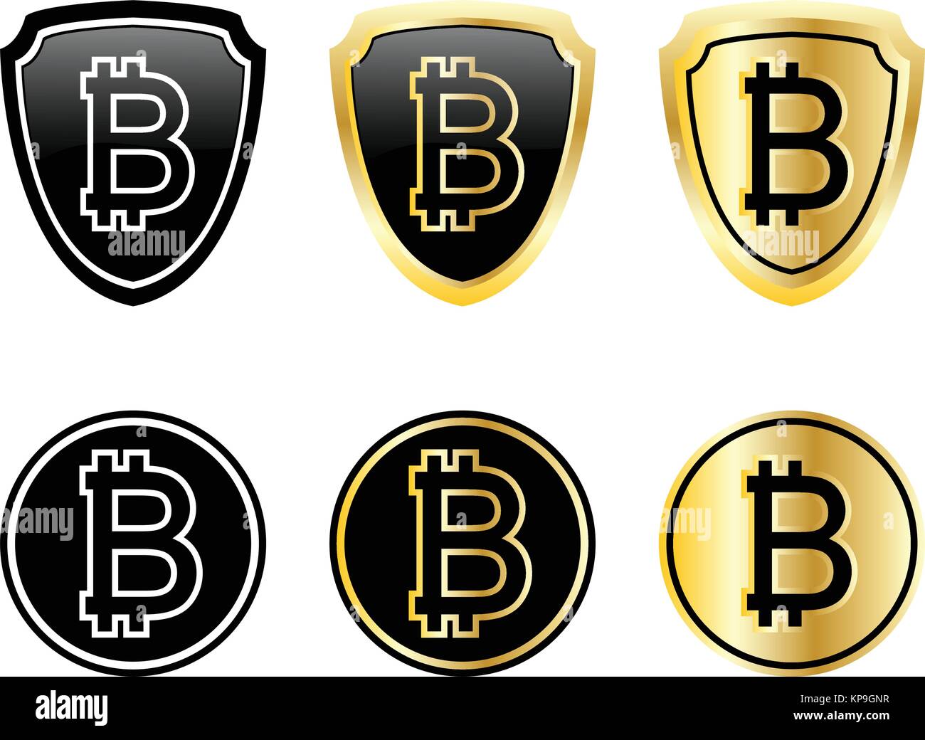 Bitcoin set di icone - vettore Illustrazione Vettoriale