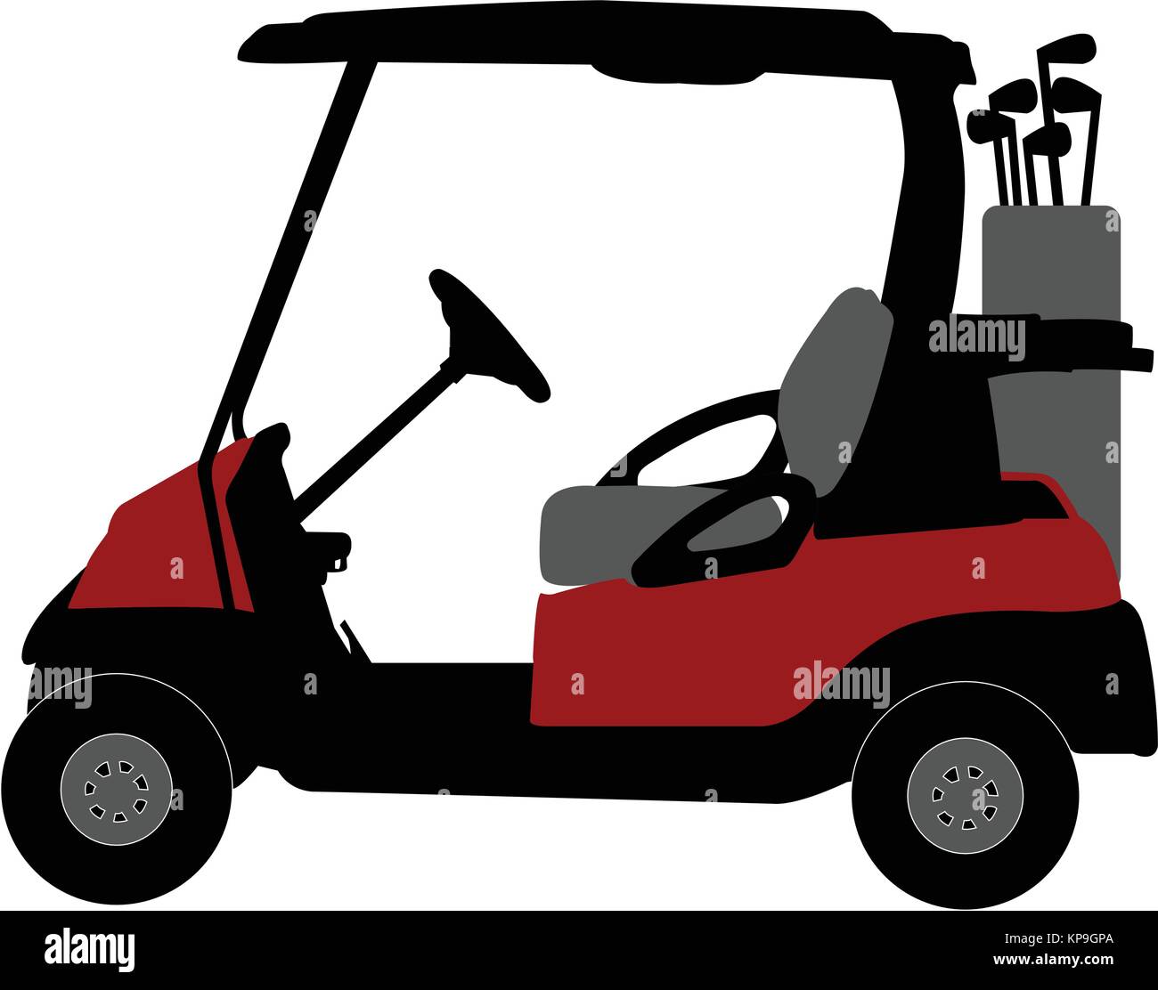 Carrello da golf illustrazione vettoriale Illustrazione Vettoriale