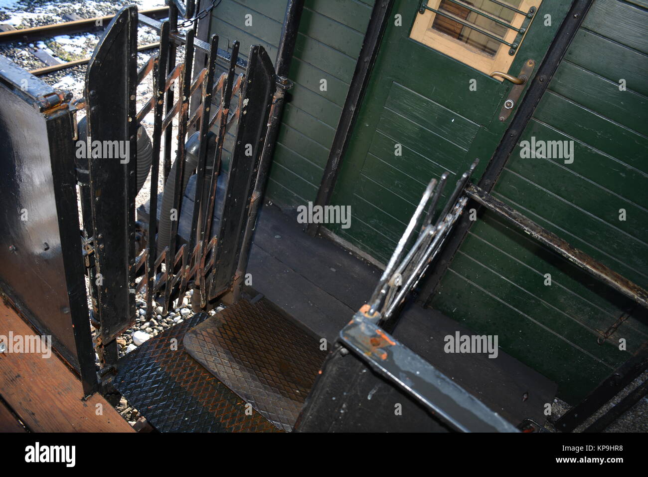 Treno,carro,carro,vagone,autovettura,carro merci,Aschach an der Steyr,ferrovia a valle Steyr,ferrovia a scartamento ridotto Foto Stock