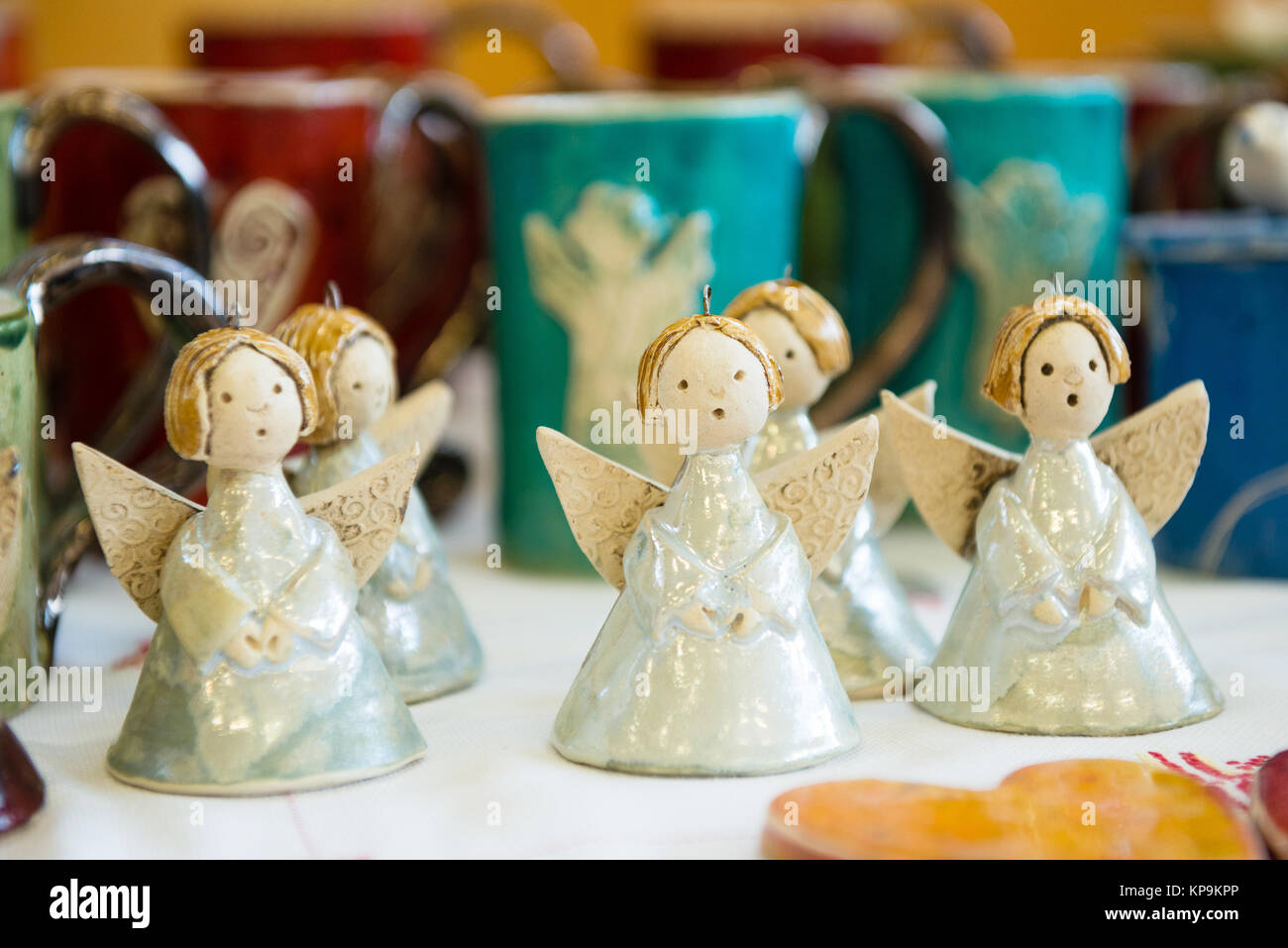 Decorazioni di Natale - molto carino angeli di ceramica Foto Stock