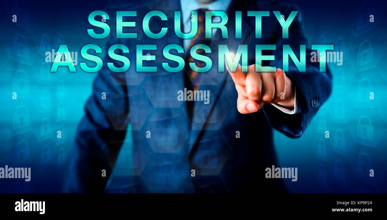 Consulente di toccare la protezione sullo schermo di valutazione Foto Stock