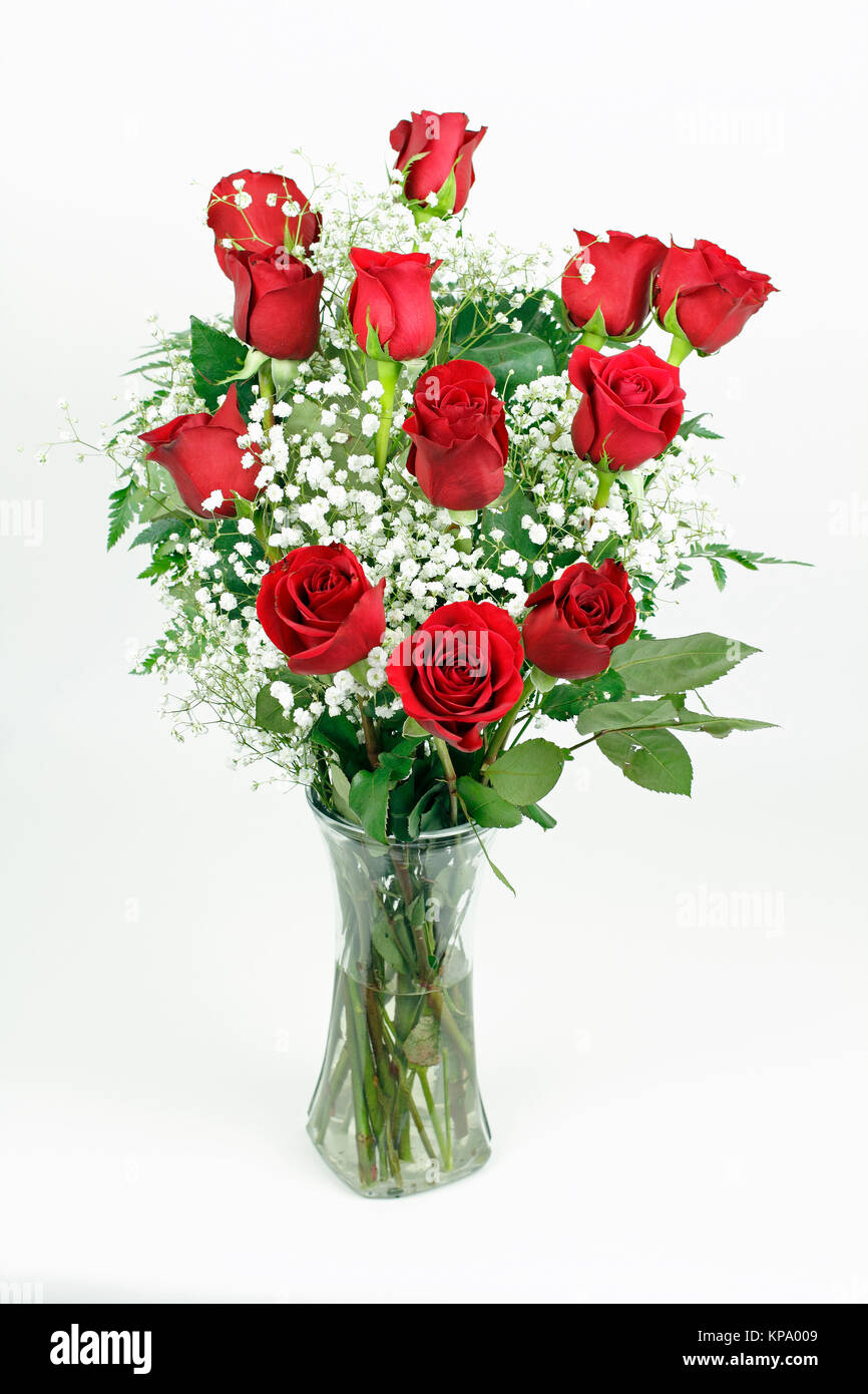 Bouquet personalizzato di rose rosse e respiro del bambino -  Italia