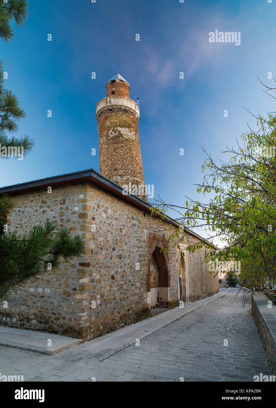 Minareto curvo ( Grande Moschea ) - Haput - Elazig - Turchia Foto Stock