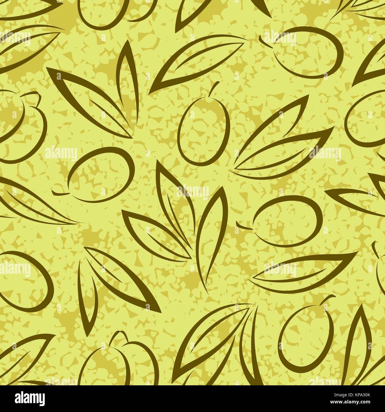 Seamless, Oliva bacche e foglie Illustrazione Vettoriale