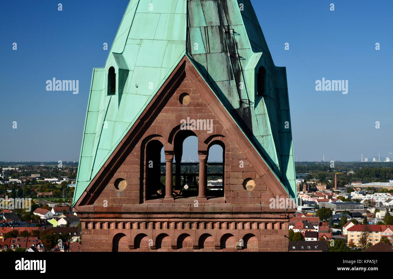 Torre est della Cattedrale di Speyer Foto Stock