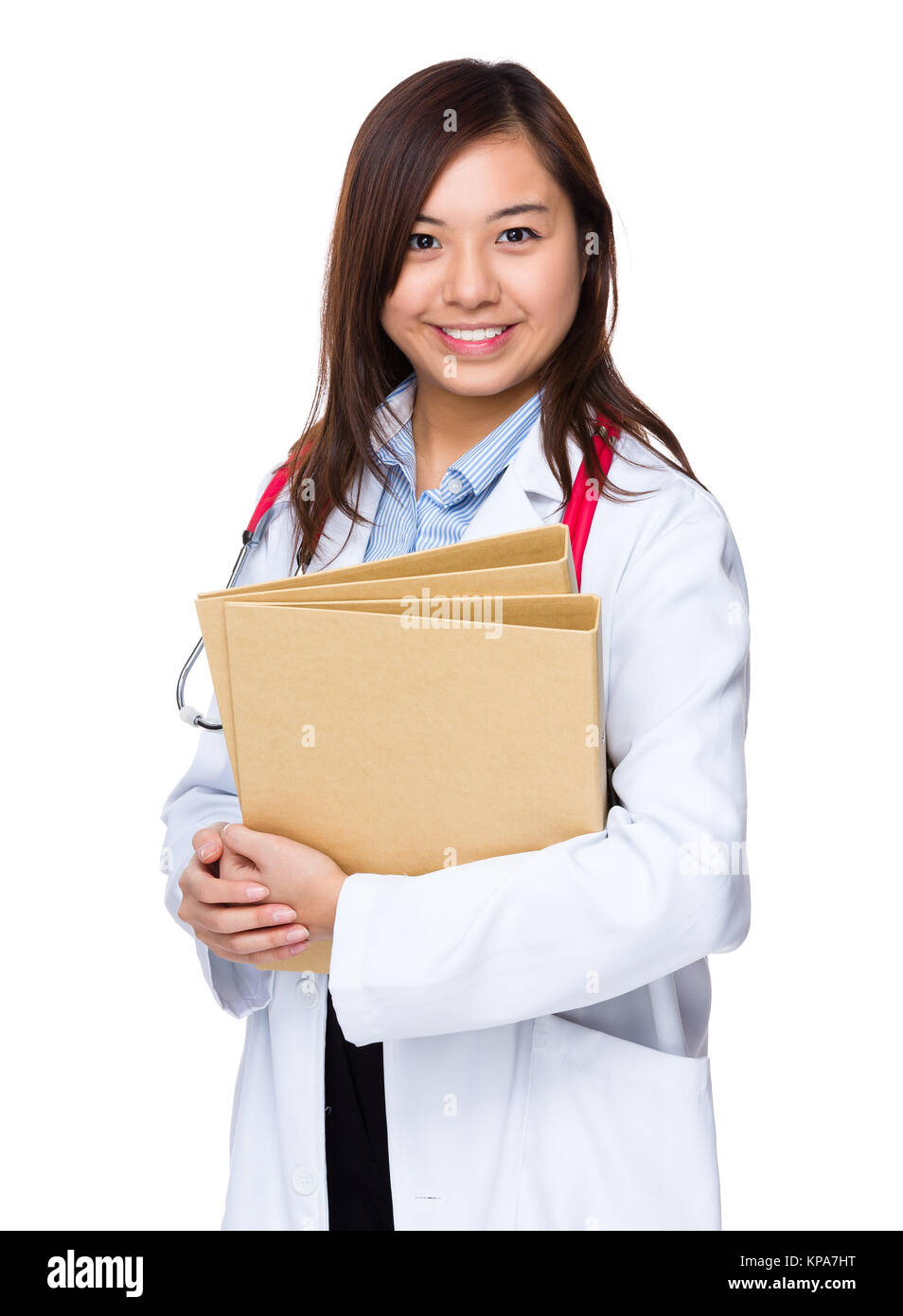 Medico donna apposita cartella Foto Stock