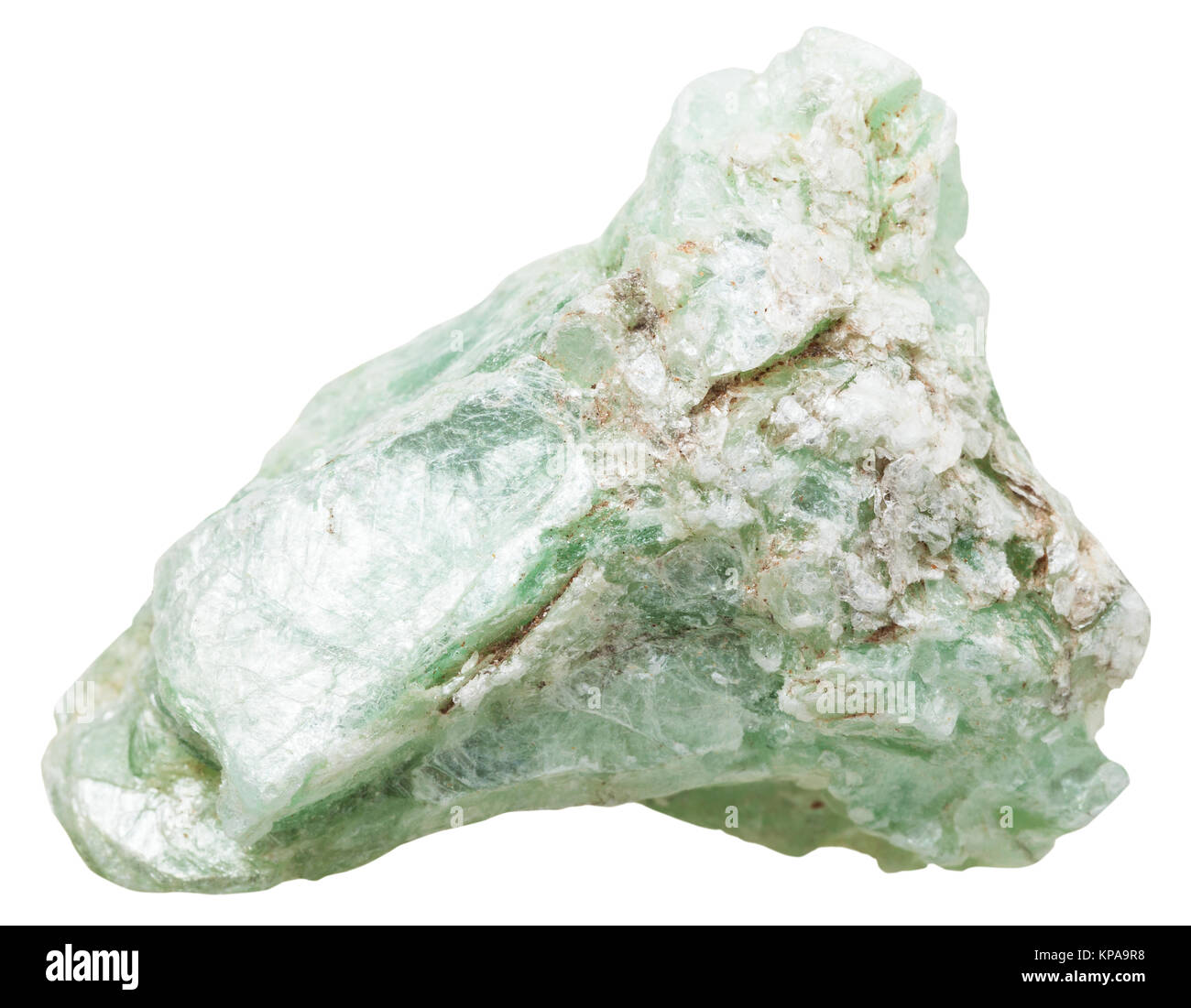 Il talco minerale isolato in pietra su bianco Foto stock - Alamy