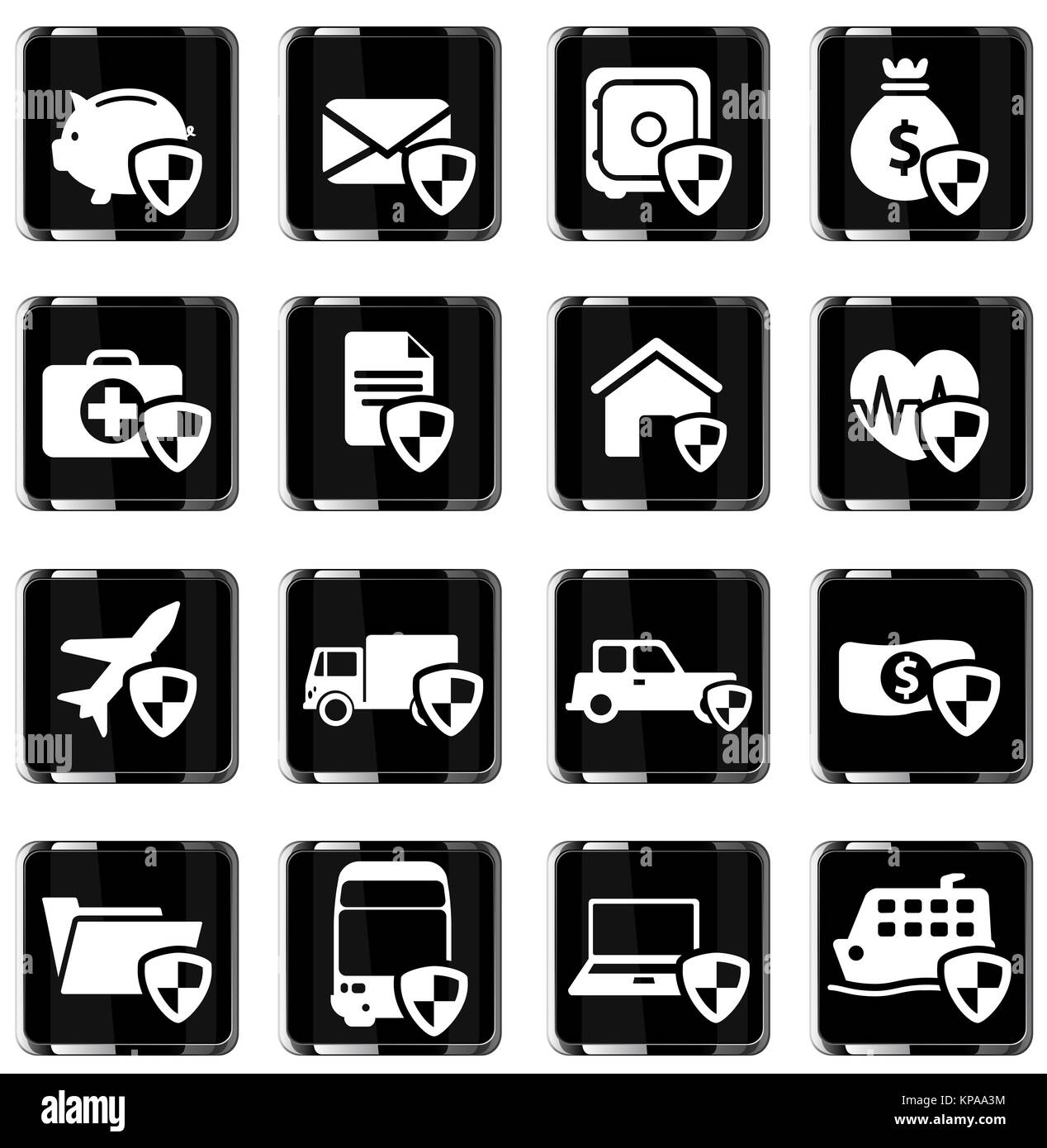 Assicurazioni semplicemente le icone Foto Stock