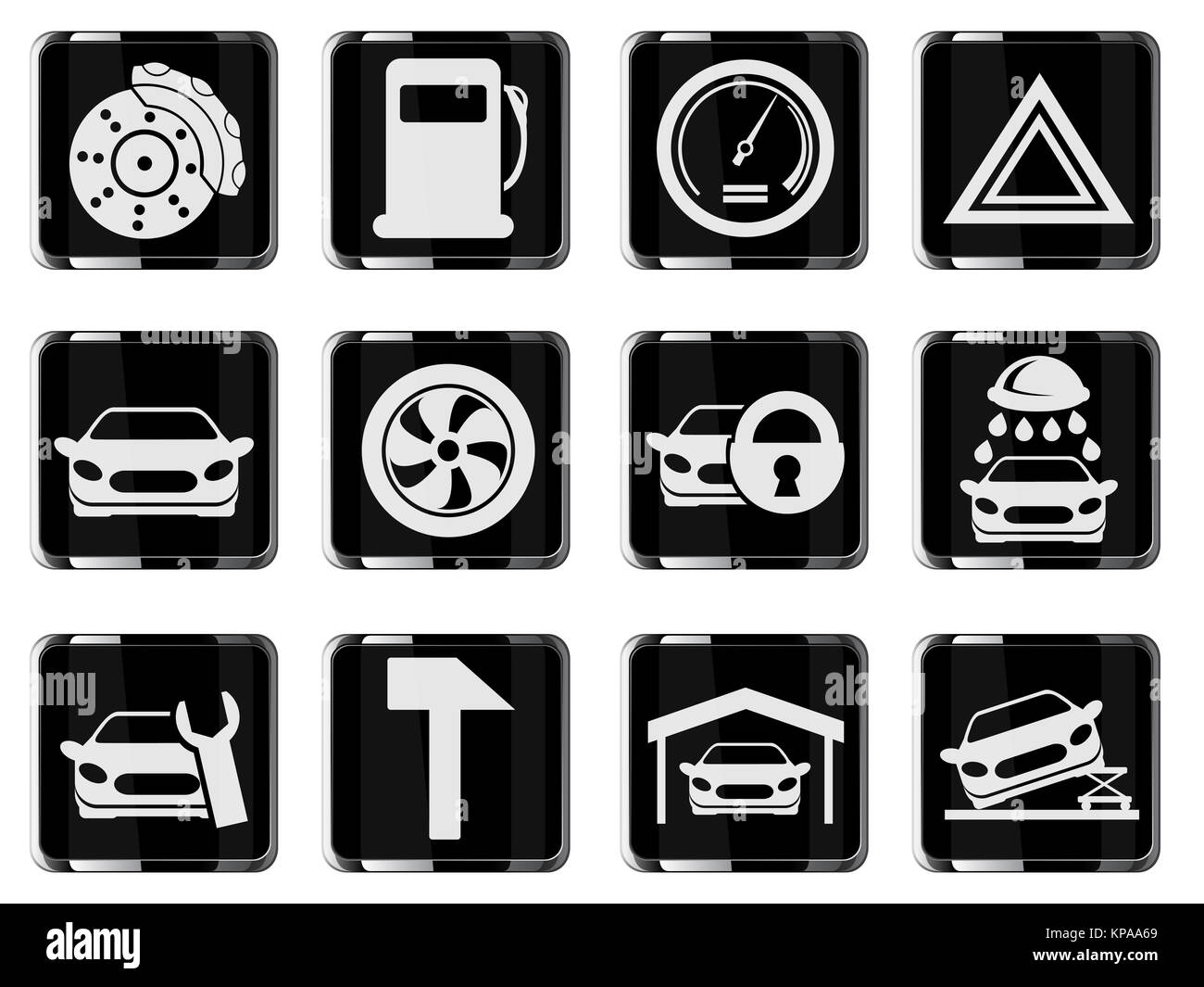 Vettore interfaccia auto icona impostare Foto Stock