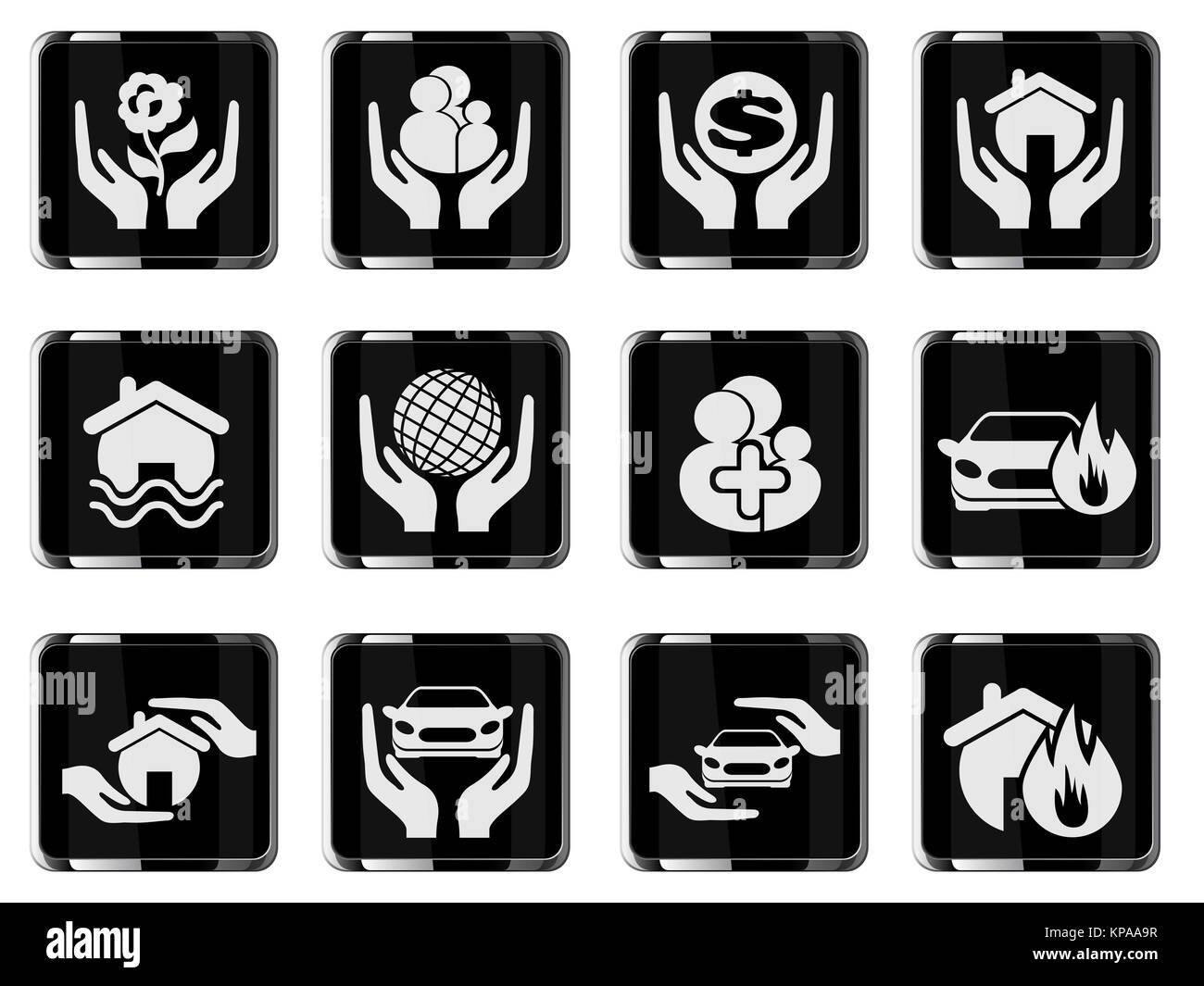 Assicurazioni semplicemente le icone Foto Stock