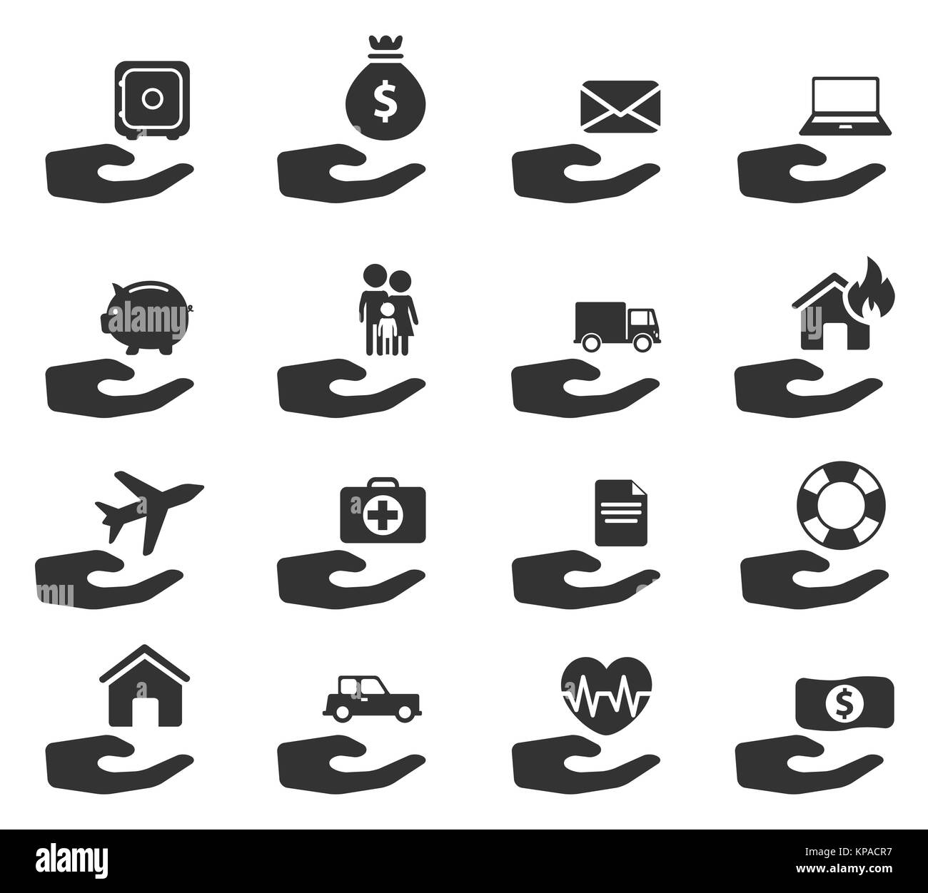 Assicurazioni semplicemente le icone Foto Stock