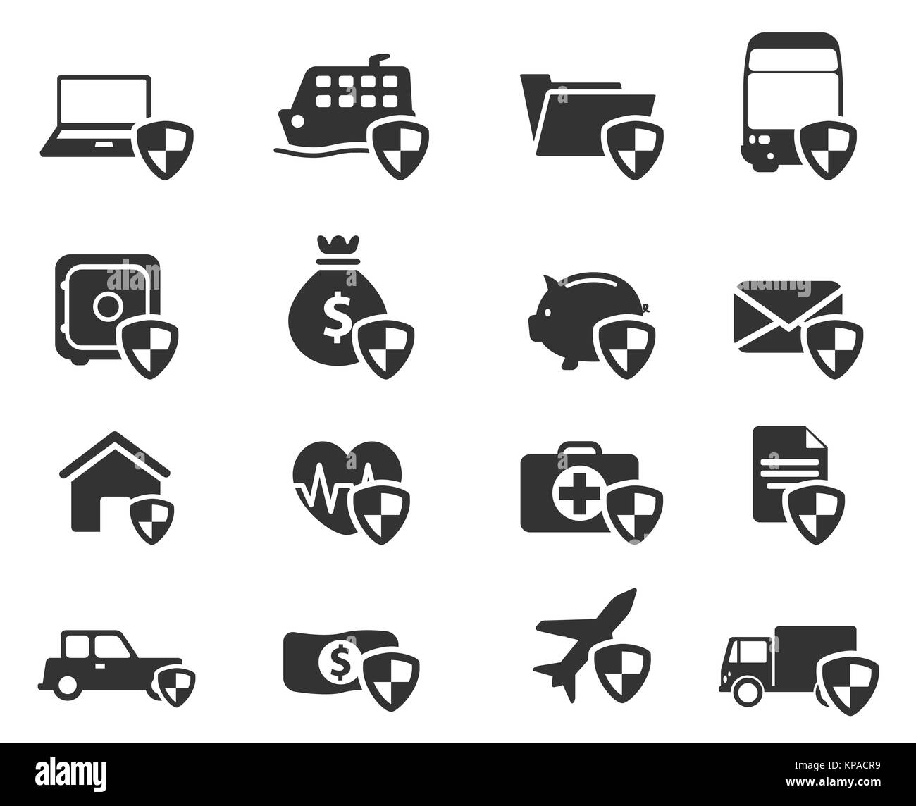 Assicurazioni semplicemente le icone Foto Stock